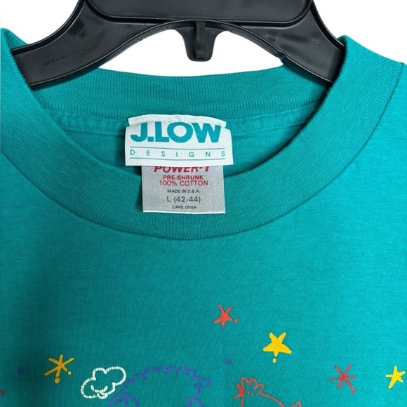 VTG Single Stitch Wearable Art Jeff Low Coyote Dreams Tee Size Large Teal - Picture 3 of 10